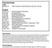 Mossburn School Newsletter - 26th July - 2024